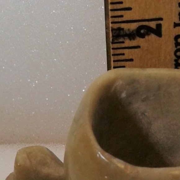 VINTAGE BRUSH POT ORIENTAL SOAPSTONE SCULPTURE - Picture 4 of 7